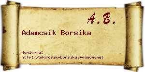 Adamcsik Borsika névjegykártya